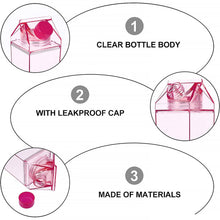 Plastic Milk Carton Colorful Clear Water Bottle, 17 Oz Portable Milk Box