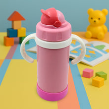 Stainless Steel Water Bottle With Handle & Straw Leak Proof, Rust Proof, Hot & Cold Drinks, Gym Sipper BPA Free Food Grade Quality, Steel fridge Bottle For office / Gym / School (350 Ml)